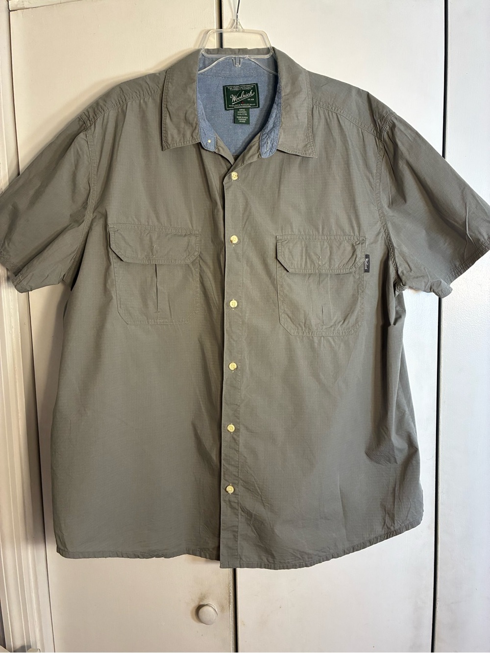 WOOLRICH Men Button-Up Shirt XXL Green Fishing Camping Outdoors Gorpcore Casual
